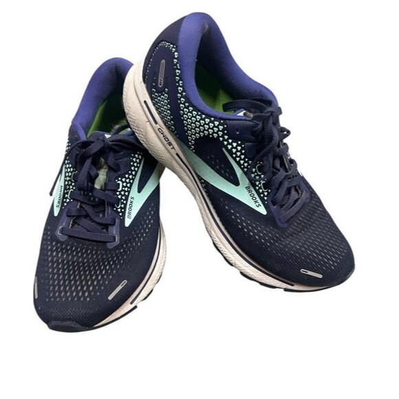 Brooks Ghost 14 Peacoat Yucca Navy Running Shoes Women's Size 9 Wide 1203561D446 - Picture 1 of 11
